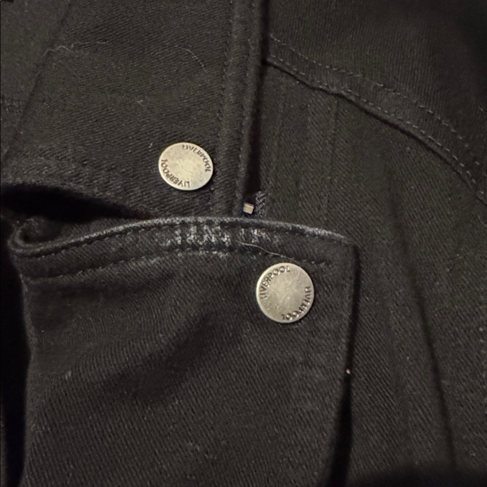 Liverpool Black Moto Jean Jacket with Silver Hardware - Picture 4 of 5